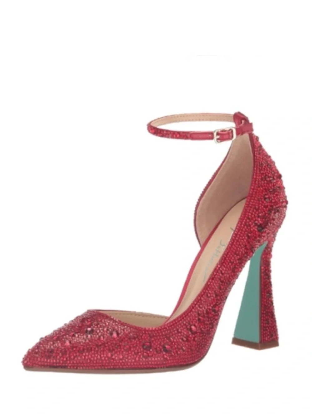 Betsey Johnson Ramsy Red Rhinestone Heels Size 9